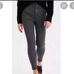 American Eagle Curvy Super Hi-Rise Jegging Gray Check houndstooth NWT